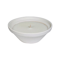 Bougie pot torche vasque en terre cuite blanc reception 70x155mm pour l'exterieur